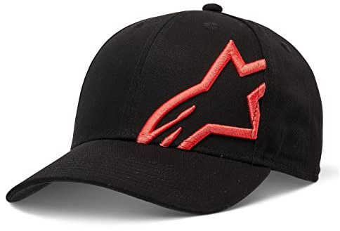 Alpinestars Herren Corp Snap 2 Baseball Cap, Black/WARM RED, Einheitsgröße EU