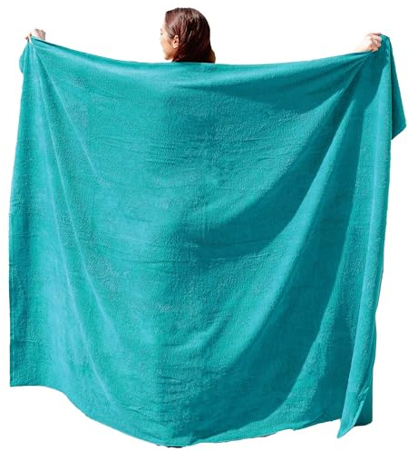 Kapart Strandtuch XXL Türkis, 100% Baumwolle, 100x220cm - XXL Strandhandtuch - Badetuch in Übergröße -Duschhandtuch, Badehandtuch & Saunatuch
