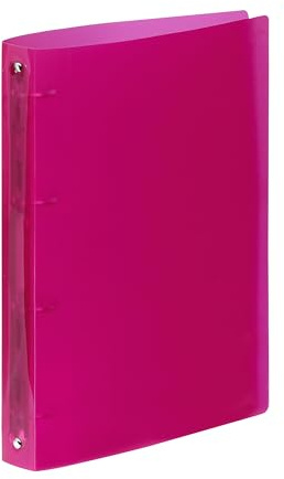 Viquel - Classeur souple A4 avec 4 anneaux - Dos de 3,5 cm - Rouge Framboise translucide