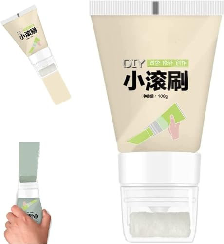 Cepillo rodante pequeño para pintura de látex de pared, pintura de rodillo pequeño de pared blanca, rodillo de pasta de reparación de pared, cepillo rodante crema de reparación de pared, 120 g