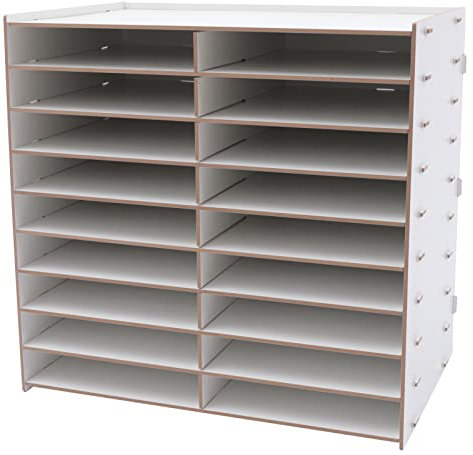 GramStudio 18 Fächer Stackable Master Literature Organizer 51 x 33 x 49cm Dokumentenhalter A4 Papierablage Aktenaufbewahrung Ablagesystem für Büro Arbeitszimmer Schule Office