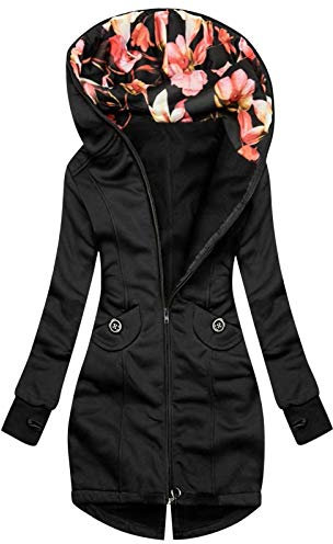 Oversize Jacke Damen Jacke Frauen Ärmel Long Mats Pouch solides Sweatshirt-Mode Reißverschluss Kapuzenpullover Damen Hoodie