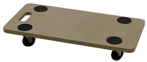 Almineez Portable 200 KG Dolly Trolley On Wheels Roller Heavy Duty Trolley for Moving Furniture with Eva Foam Non Slip Grip Pads Wooden Platform Lifter Trolley & Carry Handle (1)