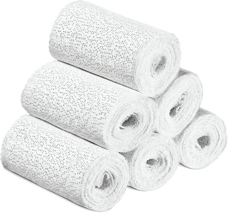Gipsbinden Set 7,5 x 270 cm Gipsrollen Gips Binden Babybauch Gipsabdruck Gipsbinde Rolle Abdruck Verband zum Basteln und Modellieren 6er Pack