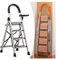 4-Stufen-Leiter, klappbarer Tritthocker, 5-stufige leichte Aluminium-Trittleiter mit breitem Anti-Rutsch-Pedal, 550 Pfund Kapazität, stabile und sichere Trittleiter für Haushalt und Büro/Orange/5-Stu