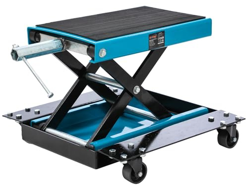 KATSU Tools Motorcycle Lift Jack with Dolly, Motorbike Lifting Stand, 500kg Max Capacity, Motocross Dirt Bike Repair Maintenance Lift Stand 161231