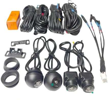 VseeKan Telecamera panoramica 3D per auto, 360 gradi, AHD, 1080p, visione notturna, anteriore + posteriore, sinistra, destra, kit fotocamera a 360° per auto Android GPS Navigazione Radio Stereo (3D