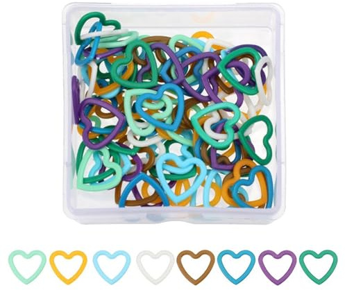 DIEKE Lot de 60/80/160/240 marqueurs de couture en forme de cœur en forme de fleur pour crochet Marqueurs de tricot Anneaux porte-fil