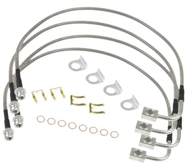 bromsrörsbeslag set Bromsledningar 89716 Slitstark Metall Högpresterande Ersättningsflätad Bromsslangsats Passar För Jeep Wrangler JK