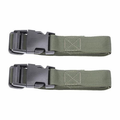2Pcs Nylon Webbing Strap Belt Extension Extender, 25mm*1m / 0.98in*3.28ft Green Nylon Webbing Military-Style Belt for Military Wear Outdoor Sports