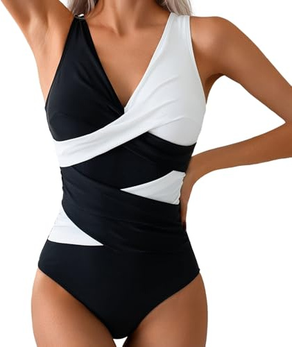 Maillot de Bain Femme 1 Pieces Elégant Monokini Push up Maillot Une pièce Dégradé de Couleur Amincissant Dos Nu Bikini per Bain de Soleil Piscine Sport Plage,Maillots Une PièCe Femme.