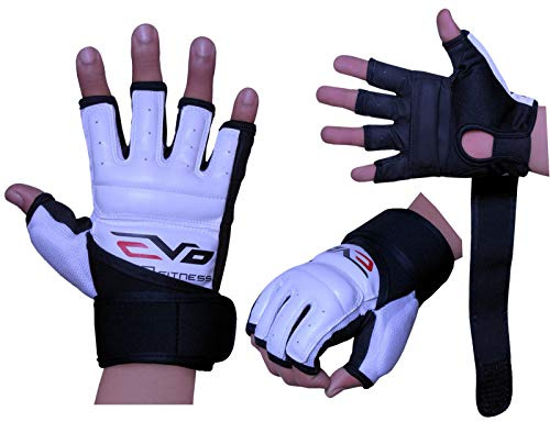 EVO Leather body GEL Gloves MMA Boxing Punch Bag Martial Arts Karate Mitt (Medium)