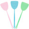 Lot de 3 tapettes à mouches en plastique pour mouches, vert, rose et bleu