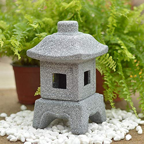 zenggp Candeliere Vintage Giapponese Zen Pagoda Lampada da Tavolo da Giardino Lanterna Statue da Giardino Decor