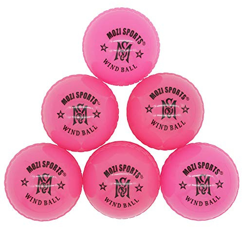 Bolas de cricket de viento – Pelota de cricket de entrenamiento suave para interior y exterior para práctica de entrenamiento (rosa)