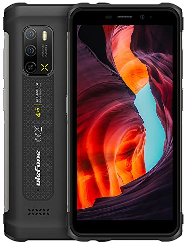 Ulefone Telefon okrossbar Armor X10 Pro, 20MP undervattenskamera, Helio P22 4GB+64 GB, 5,45 IP68 vattentät smartphone, Dual SIM, 5180 mAh batteri, 3-kortplats, Dual SIM GPS NFC svart