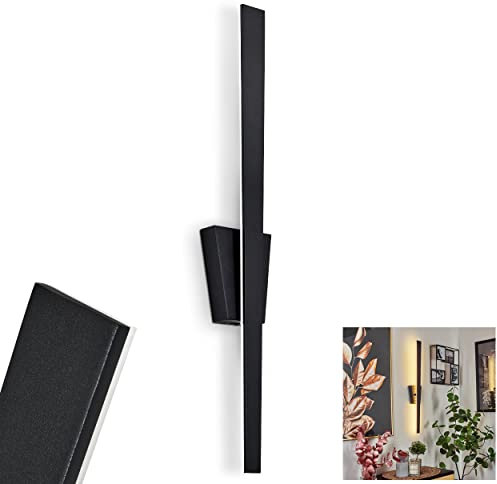 Lampada da parete a LED Meels, lampada da parete in metallo/plastica in bianco/nero, 480 lumen, 3000 K, 1 x LED 6 Watt (incluso), spot da parete allungato con interruttore on/off ed effetto luce