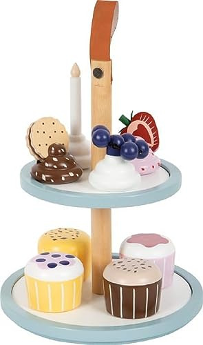 Small Foot Cupcake Tray tasty made of wood, toy food for the play kitchen and play store, for children,12434