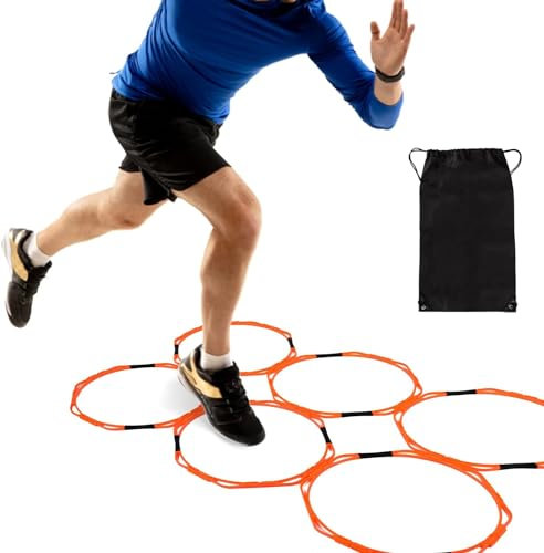 BOOSTEADY Beweglichkeitsringe Agility Rings Achteckigen Trainingsringe Speed Ringe 6 Ringe Set Geschwindigkeitsringe Fitnessgeräte für Fitnessgeräte Sport Workout Home Gym