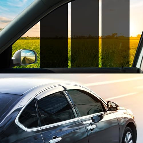 Vepagoo Universal Car Window Tint Film (20% VLT) Black Fit 3m x 50cm Roll Automotive Protection Passenger Black Privacy Window Tint for Home Blocks UV Rays