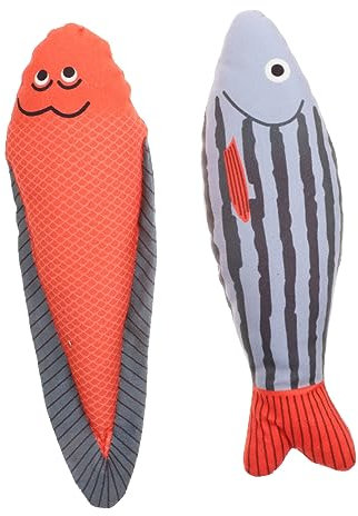 Kisangel 2stücke Katzenminze Fischspielzeug Lustige Cartoon-fischmodelle Für Kätzchen Selbstbeschäftigungsspielzeug Für Katzen Stimuliert Spieltrieb Und Stress