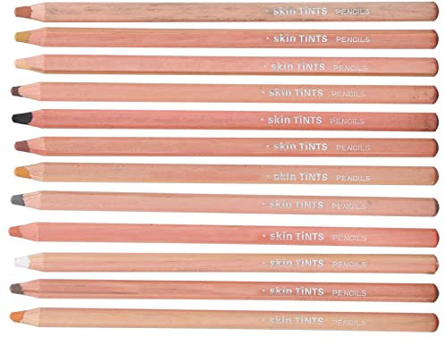 Leopacat Pastellkreide, Farbkohlestifte Zeichenset Pastellkreidestifte Hautfarben Farbstifte Dunkel Zum Malen Illustration Abtönen Skizzieren Porträt Zeichnen Schattieren Färben