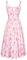 Pink Wedding Guest Dress for Women UK Sleeveless Square Neck Tie Front A-Line Rose Pink Floral Summer Dress S