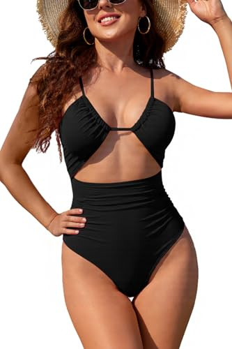 SHEKINI Corte Alto Traje de baño de Una Pieza Bañador Mujer Sexy Cut out Bañador de Una Pieza para Mujer