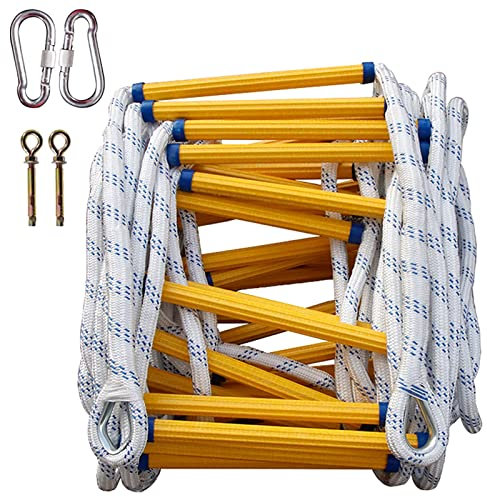 LUMSGN Échelles de Secours, échelles de Corde ignifuges, échelles de sécurité d'urgence, échelles de sécurité Lourdes avec mousquetons, pour Escalade à Domicile, escaliers de Secours (20 m/30 m)