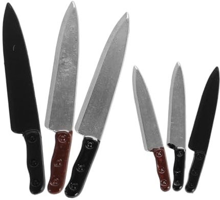 Générique 6 Pièces Accessoires Miniatures Cuisine pour Maison Couteaux Réalistes pour Cuisine Décoration DIY et Jeux Imaginatifs