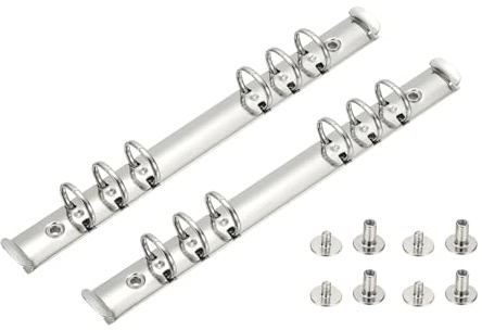 PATIKIL A5 6 hål ringpärmsmekanismer, 2 set 2 cm O-ring ersättningspärm planerare lösa bladbindande ryggar med brytare för organisatörer gör-det-själv fyllning pappersförvaringsmapp, 20 mm silver