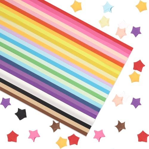 Srotmirw 540 PCS Origami Star Paper Strips | Colorful Folding Star Strips for DIY Crafts Gift Decoration Wishing Bottle Scrapbooking