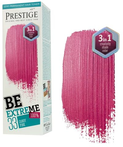 Vip's Prestige Be Extreme |Tóner Semipermanente para el cabello Color 33 Rosa Caramelo | Pigmento Puro | Da Color a Cabellos Decolorados o Canosos | Sin Amoniaco, Sin Parabenos y PPD