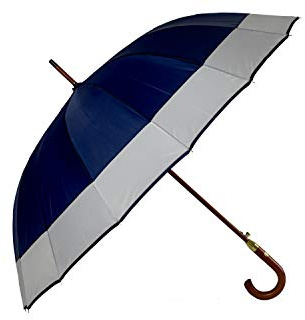 Palucart Ombrello Maxi Grande da Uomo e Donna - Antivento, Automatico, Manico e Asta Effetto Legno, 16 Stecche (BLU)