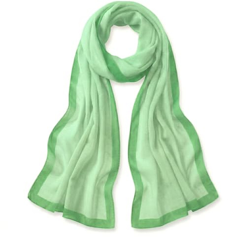 TigerTie Sciarpa da donna in chiffon tinta unita - Dimensioni panno 160 cm x 36 cm - Made in Italy Verde chiaro/verde taglia unica