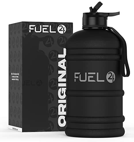 Fuel24 Jug - 2.2 Litre Water Bottle - Extra Strong Flex Material - Drop Proof, Pop or Straw Cap Options - 2.2L Large Gym Sports Bottle, BPA FREE