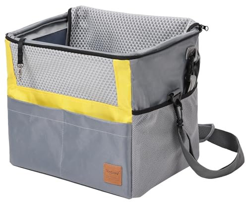 Haustierträger-Fahrradkorb,Hundefahrradkorb - Wasserdichter Haustiertransporter mit Reißverschluss | Verschleißfester Fahrrad-Welpenkorb, Hundetransporter mit Mehreren Taschen für Pendeln, Camping