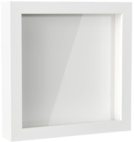 Rseuphiee 3D Bilderrahmen zum Befüllen 20x20 cm für Objekt Bis 3cm, Objektrahmen Hölzern, Weiß Bilderrahmen Befüllbar, 3D Rahmen für Objekte, Blumen, Hochzeitsgeschenk oder Erinnerungsstücke