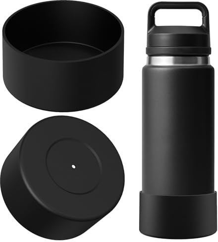 Linkidea Yeti Rambler-Flasche für Wasserflaschen, 740 ml, Yonder 964 ml, rutschfeste Silikon-Unterseite, Schwarz, 2 Stück