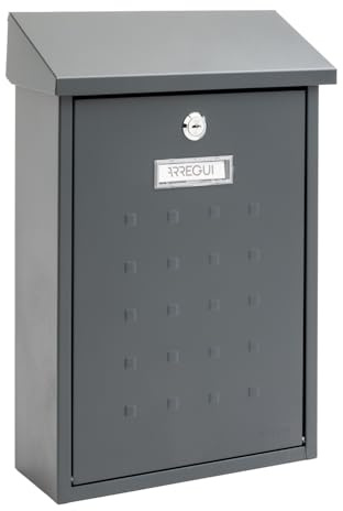 ARREGUI Premium E5605 Boîte aux Lettres Murale en Acier Anti-Pluie Facile à Installer Anthracite Format M
