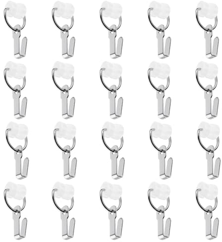 RV Curtain Hooks for I Beam Track Curtain Rod, Nylon Wheels with Metal Ring - 20 Pca