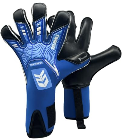 TWOFIVE – New York Advance Blue – Guantes para Entrenamiento – Guante de Portero sin Protecciones en los Dedos – Unisex para Adulto/Niño – Palma SoftGrip Duradera – Corte ErgoRoll (Talla 9)