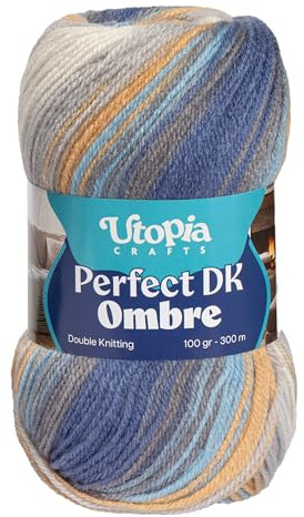 Utopia Crafts DK Ombre Multicolour Double Knitting Yarn 100g (001)