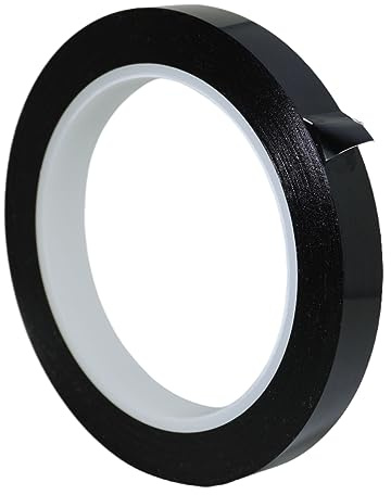 GGR Supplies T.R.U. MMYP-1 Metalized Polyester Film Tapes with Acrylic Adhesive. Multiple Colors Available. 72 Yards. (Black, 1/2 in.)