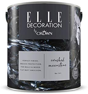 ELLE DECORATION Crushed Moonstone No. 141, 2,5 L, extra-matte Premium Wandfarbe für Innen, für Wände und Holz, hohe Deckkraft, Innenfarbe,beruhigendes Mittelgrau mit blauen Untertönen