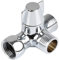 Dusche Adapter Umsteller, Wasserhahn Ventil Umschalter, 3-Wege-Dusche Umschaltventil, G1/2 T-Adapter Ventil mit Absperrventil, Massives Messing, Chrom Poliert, für Duschspray, Toiletten, Bidet