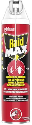 Raid Max Aérosol Tige de Précision - Anti-Fourmis et Anti-Cafards - 1 Aérosol