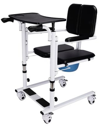 Elevador WC Adulto Elevación Manual, Gruas para Personas Mayores Altura Ajustable, Silla de Baño con Inodoro para Ancianos Discapacitados, Fácil Traslado Al Baño
