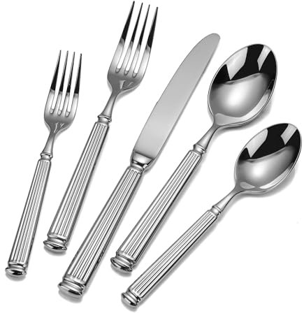 60 Pieces Heavy Duty Silverware, 18/10 Stainless Steel Flatware Set for 12