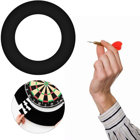 Anello per bersaglio per freccette, nero, protezione per tabellone per freccette per casa, ufficio, club, protezione da parete per freccette per gli amanti delle freccette
